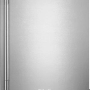 KitchenAid KURR124SSB 24" Undercounter Refrigerator with Solid Stainless Door - Right Hinge - Black Cabinet with Stainless Doors
