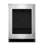 KitchenAid KURL324SSB 24" Undercounter Refrigerator with Glass Door - Left Hinge - Black Cabinet with Stainless Doors