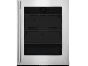 KitchenAid KURR324SSB 24" Undercounter Refrigerator with Glass Door - Right Hinge - Black Cabinet with Stainless Doors