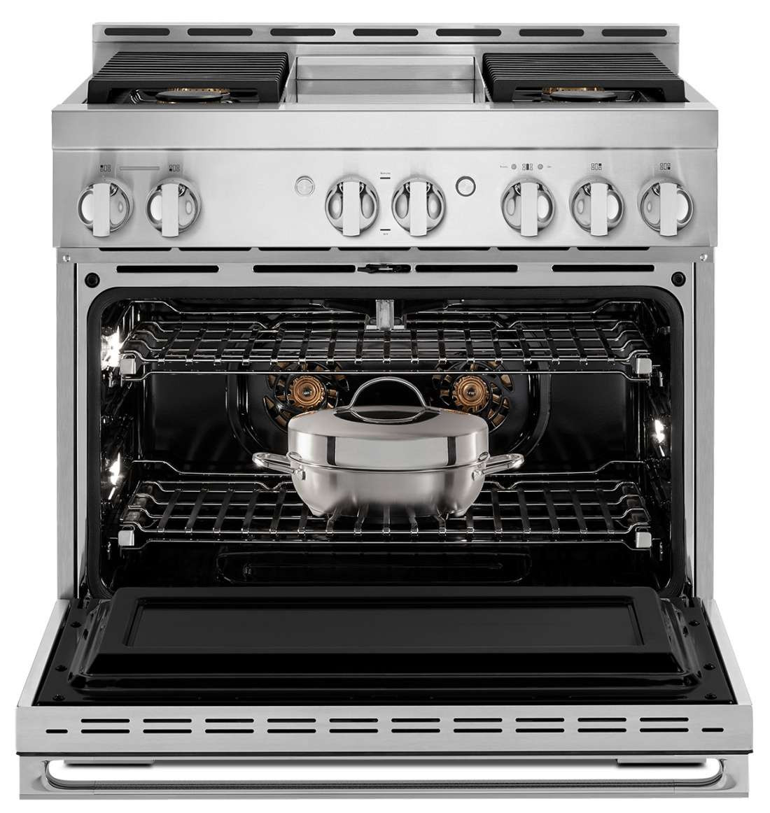 JennAir JGRP536HM NOIR 36" Gas Professional Range 4 Burners and Griddle - Floating Black Glass JennAir JGRP536HM NOIR 36" Gas Professional Range 4 Burners and Griddle - Floating Black Glass - Image 2