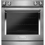 KitchenAid KSEG950ESS 30-Inch 4-Element Electric Downdraft Slide-In Range - Stainless Steel