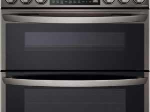 LG LTEL7337D 30" Smart Electric Double Oven Slide-In Range - PrintProof Black Stainless Steel