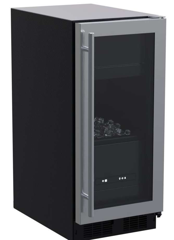 Marvel MLCL215SG01B 15" Clear Ice Machine with Gravity Drain and Glass Door - Stainless Steel Marvel MLCL215SG01B 15" Clear Ice Machine with Gravity Drain and Glass Door - Stainless Steel - Image 1