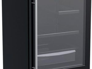 Marvel MLRE224BG81A 24" Undercounter Refrigerator with Glass Reversible Door and Brightshield - Black