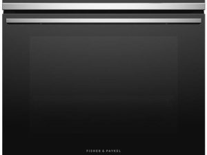 Fisher & Paykel OB24SD16PLX1 24" Contemporary Double Wall Oven with 16 Functions and Dial - Black
