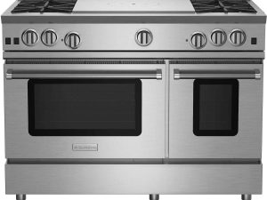 BlueStar RNB484FTBV2 48" Gas Range - 4 Burners with 24" French Top - Natural Gas - Stainless Steel