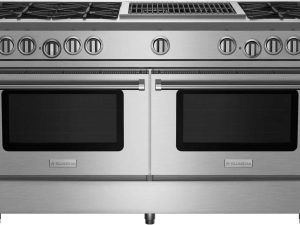 BlueStar RNB606CBV2 60" Gas Range - 6 Burners with 24" Charbroiler - Natural Gas - Stainless Steel