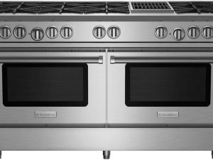 BlueStar RNB608CBV2 60" Gas Range - 8 Burners with 12" Charbroiler - Natural Gas - Stainless Steel