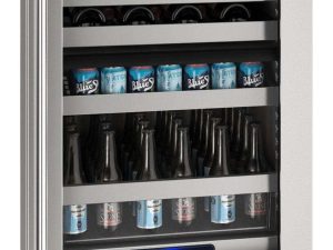 U-Line UHBD524-SG41A 24" Dual Zone Beverage Center with Stainless Frame and Lock 5 Class Series - Right Hinge - Stainless Steel