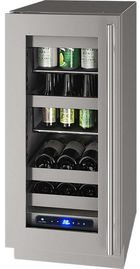 U-Line UHBV515-SG51A 15" Beverage Center Stainless Frame 5 Class Series with Lock - Left Hinge - Stainless Steel