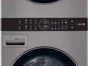 LG WKE100HVA 27" Laundry WashTower with 4.5 cu. ft. Washer and 7.4 cu. ft. Electric Dryer - Graphite Steel