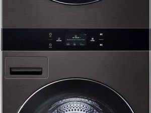LG WKGX301HBA 27" Laundry Washtower with 5.0 cu. ft. Washer and 7.4 cu.ft. Gas Dryer - Black Steel