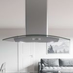Zephyr ZMLE42CG 42" Milano Island Hood with Zephyr Connect Technology - 700 CFM - Stainless Steel with Glass